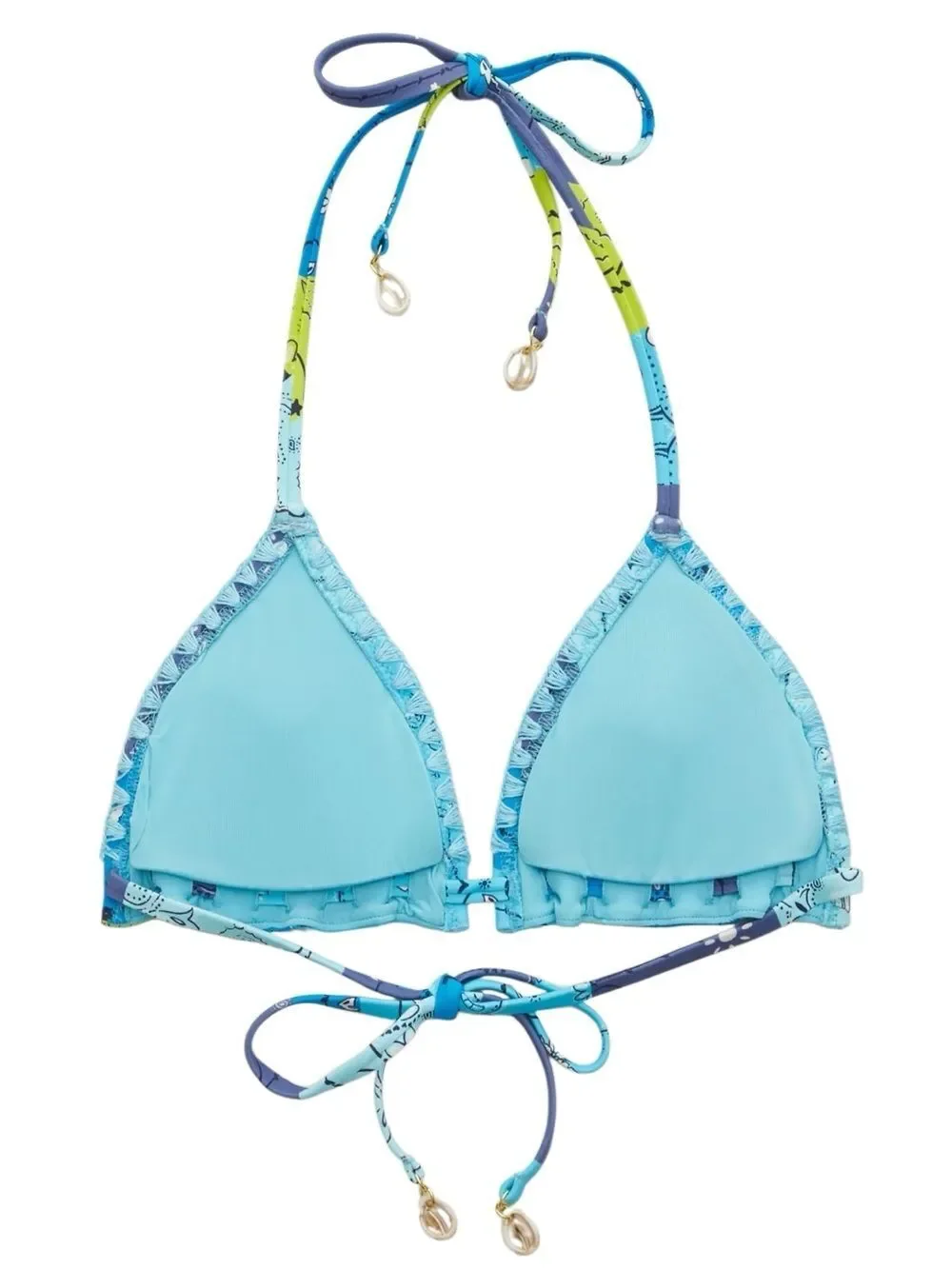 Aerie Crochet Trim String Triangle Bikini Top Size Large